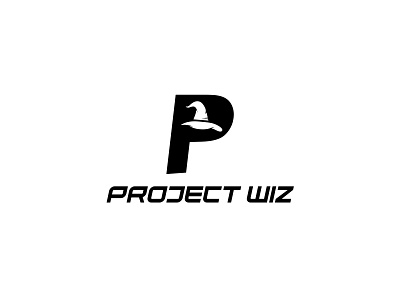 Project Wiz logo design made with P + Wizard hat lettermark magic logo p logo wizard logo