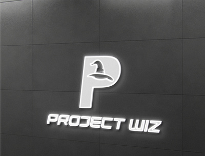 Project Wiz logo design made with P + Wizard hat lettermark logo designer logo maker p logo