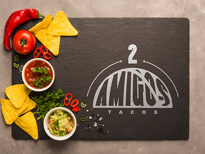 2 Amigos Tacos logo design