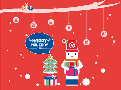 Happy Holiday Dribbble gifts illustration snowball snowman