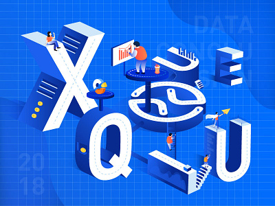 Font 3D Illustration 3d blue illustration