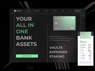 Crypto / Blockchain Bank Card bank blockchain crypto design figma glassmorphism graphic design minimalist modern ui ux webdesign website