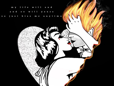 Burninglove art burn design human love lovers