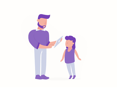 Joezoo - Report Cards dad daughter illustration parent student
