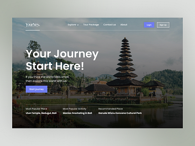 YourNey - Travel Landing Page adventure bali journey landing landing page page travel ui