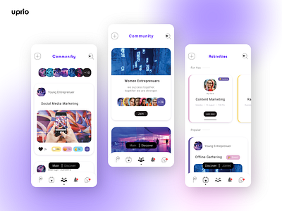 UI Design for a communication platform app branding business communication community design minimal mobile platform design product purple ui ui ux ux xd