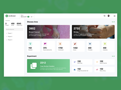 Gene Browser Dashboard dashboard ui ux