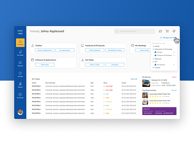 Maintenance Portal dashboard employee internal maintenance sass service ui ux