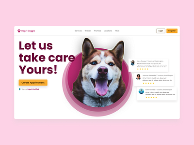 Dog - Doggie Dog Care Homepage dog homepage landingpage marketing ui ux website