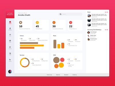 Car Dealer Management - Dashboard app car car dealer dashboard dealer design sass ui ux web app website