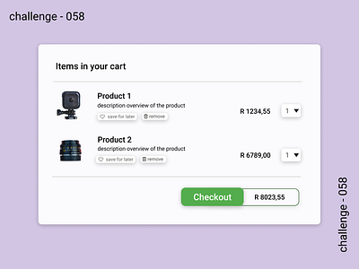 058 - Shopping Cart 058 app design checkout dailyui dailyuichallenge design ecommerce figma shopping cart ui website