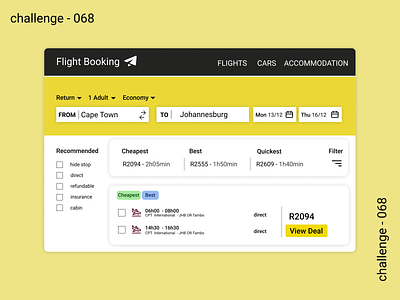 068 - Flight Search 068 068 flight booking app design branding dailyui dailyuichallenge design figma flight booking ui ui practice website