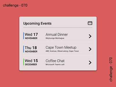 070 - Event Listing 070 app design dailyui dailyuichallenge design event listing