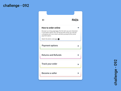 092- FAQ 092 app design dailyui dailyuichallenge design faq faqs figma mobile