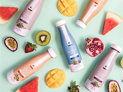 AO Drinks Packaging branding design drinks fruit health identity label logo milk packaging pastel photography summer
