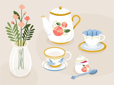 1/2 Afternoon Tea afternoon tea bouquet cup flower vase flowers high tea jam tea teacup teapot vase