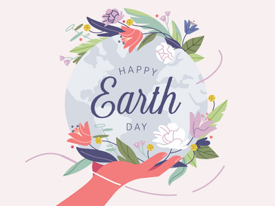 Earth Day bouquet earth earth day environment floral flowers globe illustration nature