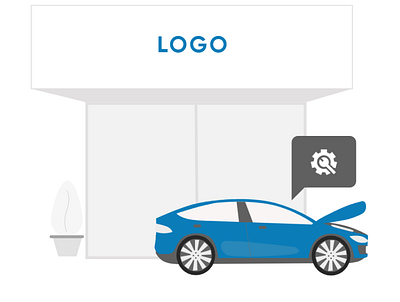 Car Service center graphic design ui