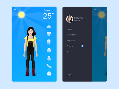 My Wardrobe app blue ui ux weekly