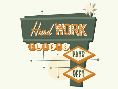 Hardwork Always Pays Off design illustration lettering procreate quote typography