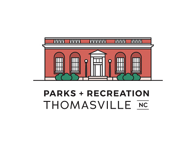Thomasville Parks + Recreation Logo design downtown flat icon illustration line art minimal north carolina vector