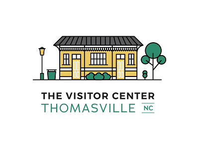 Thomasville Vistor Center Logo design downtown flat icon illustration line art logo minimal north carolina vector