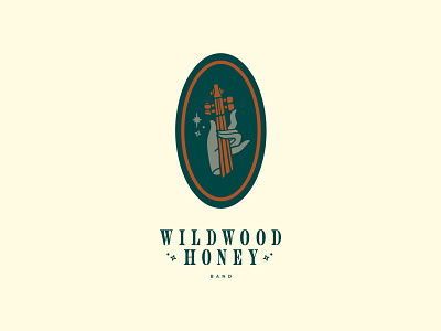 Wildwood Honey Band Identity badge band branding design idenity illustration lettering logo rustic typography