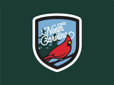 North Carolina Cardinal Patch badge badge design cardinal design flat illustration lettering north carolina patch typography vector