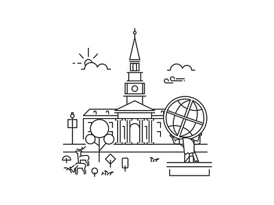 High Point University Line Art Illustrations design flat icon illustration line art logo minimal vector