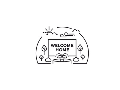 High Point University Line Art Illustrations - Welcome Home design flat icon illustration line art minimal vector