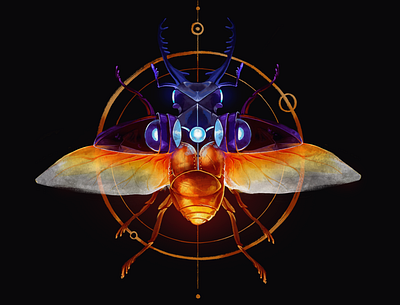 Beetle Illustration design icon illustration