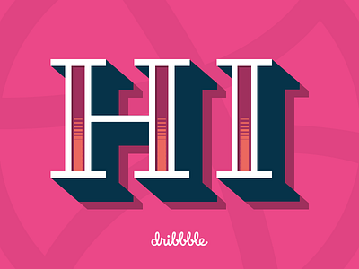Hi Dribbble debut h i illustration letter lettering type typography