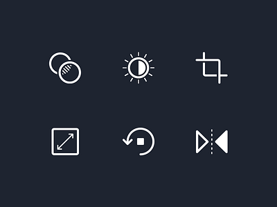 Photo Editor Icons adjust app canva crop editing icons filter flip iconography icons photo editor resize rotate