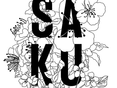 SAKURA branding flowers illustration linework sakura type vector