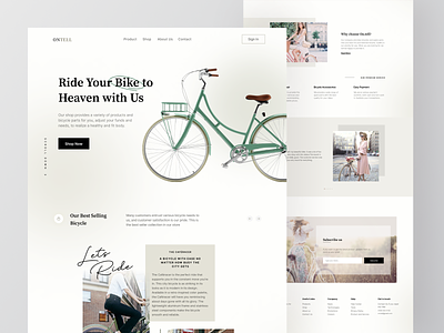 Ontell Landing Page Exploration bicycle bicycle landing page bicycle web bicycle website classic classic website clean clean design clean ui design landing landing page ui ui design ui web web web app web design website website design