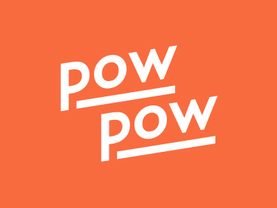 POWPOW Restaurant Logotype branding fast casual futura grab n go japanese juicery logo logotype orange restaurant