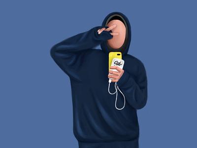 Blue Hoodie character design characterdesign characters girl character hoodie illustration illustration painting painting selfie selfies woman character