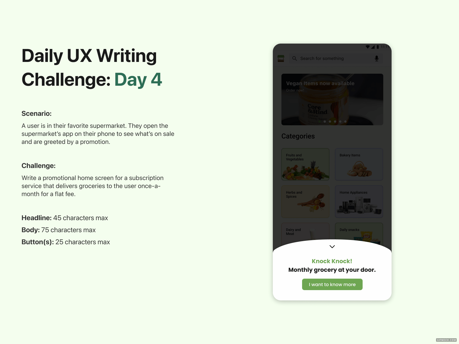 Daily UX Writing Challenge: Day 4 interaction mobile app supermarketapp ui uxwriting uxwritingchallenge