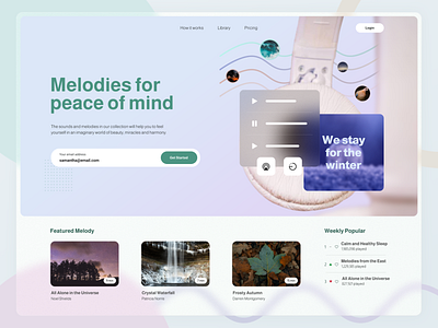 Melodies for piece of mind concept design sound typography ui ux wave web web design webdesign website