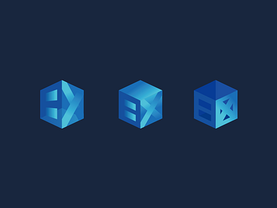 Logo Hx Part1 cube gradient logo shape