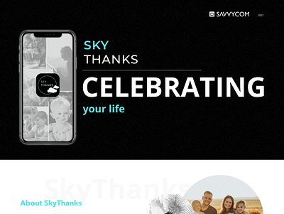 SkyThanks - Digital Time Capsules App app design digitaltimecapsules illustration legacy savvycom typography ui ux web website