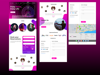 Music Event Booking Website Landing Page