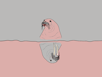 Animated poetry - walruses 2danimation animated animated gif art audiovisual design funny minimalist poetry procreate sea storytelling walrus