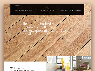 High Class Flooring flooring floors homepage miminal modern page redesign web website wood