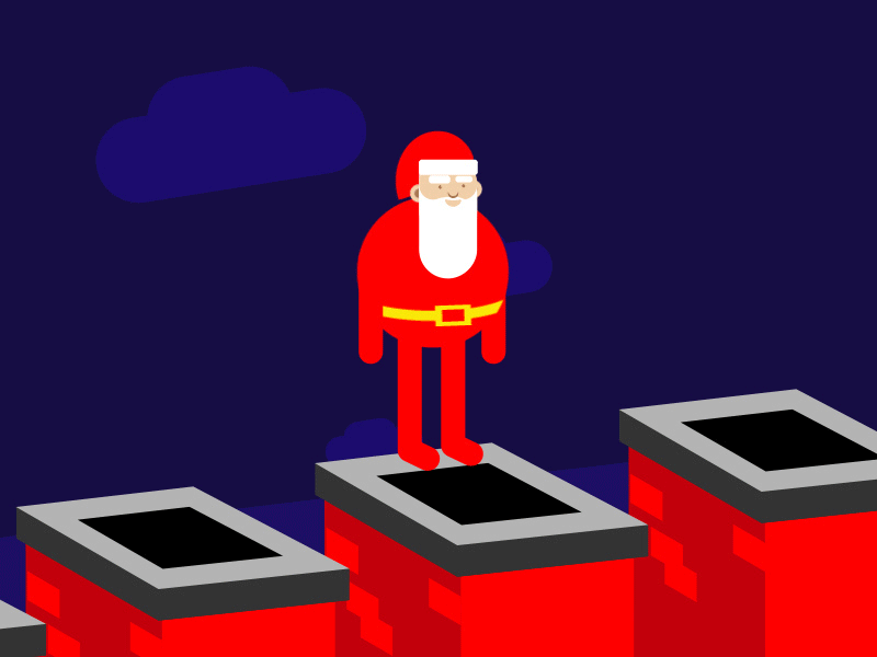 Santa christmas jump loop night red santa