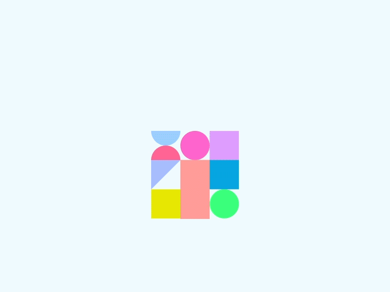 Shapes bounce flat gif illustration loop shapes