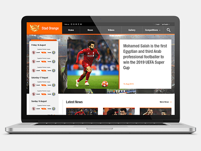 Stad Orange comptation design football news sport ui uidesign website