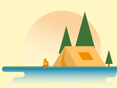 Basic tent illustration figma flatdesign illustration tent