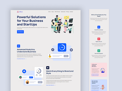 Oliver | Business Agency Landing Page business agency website landing page ui design web design web ui