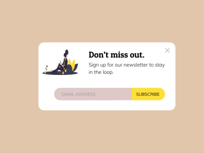 Pop-up / Overlay design app designing figma illustration modal newsletter popup subscribe ux